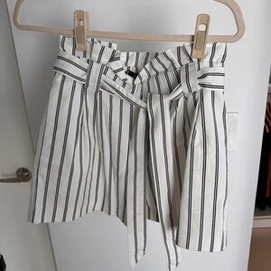 Zara Striped Belted Shorts, S